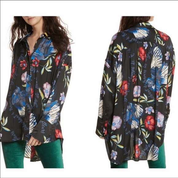 Free People Silky Nights Blouse XS NWT - Picture 3 of 9